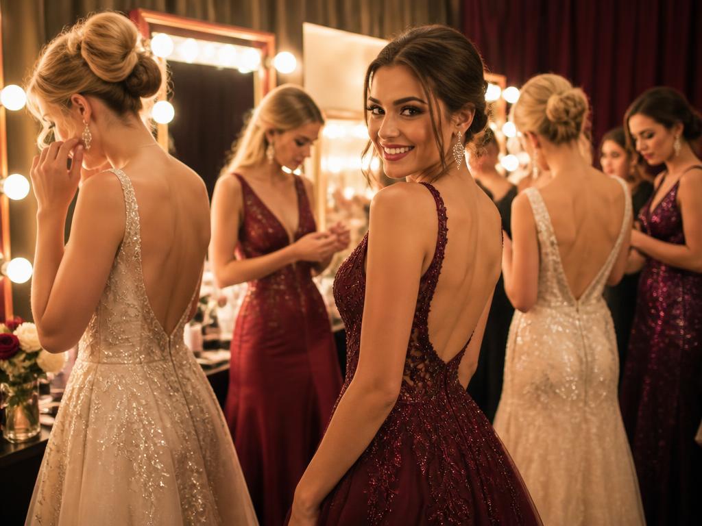 Contestants preparing backstage